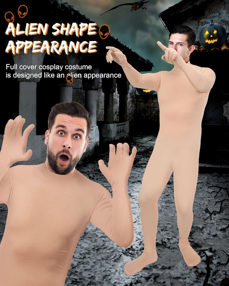 Foaincore Full Men Bodysuit Zentai Spandex Stretch Adult Costume Halloween Body Costume Cosplay Disappearing Man Body Suit - Image 5